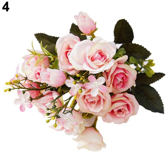 1 kytice 5 větví Umělá královská růže v evropském stylu Home Room Decor Flowers