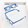 2Pcs Suit Reading Glasses Round Men Women Classic Retro Eyeglasses Frame Vintage Simple Style Orange Blue Frame Fashion Fake Eye