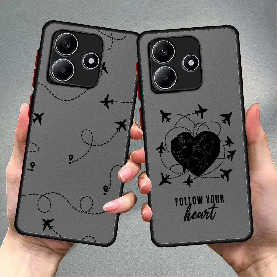 Funda Back Phone Cover Case for Xiaomi Redmi Note 14 12 A4 10 13C 14C 11 13 Pro Plus 9S Line Airplane Topographic
