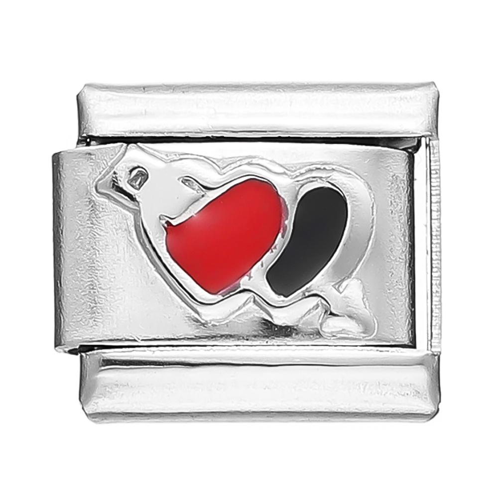 1pcs Fashion 3 Styles Heart Love Charms Italian Links Fit 9mm Bracelet Stainless Steel DIY Making Women Jewelry