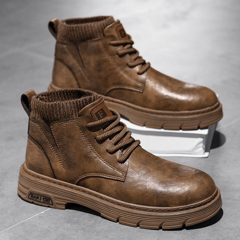 Motorcycle Outdoor Work Hiking Leather Luxury Designer Mens Boots Casual Ankle Winter Shoes Cowboy Chelsea Combat Tactical