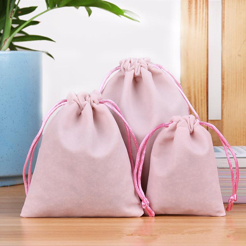 100 Pcs/Lot Velvet Drawstring Wedding Bags Gift Fabric Package Various Colors Samll Size Jewelry Pouches For Christmas Party