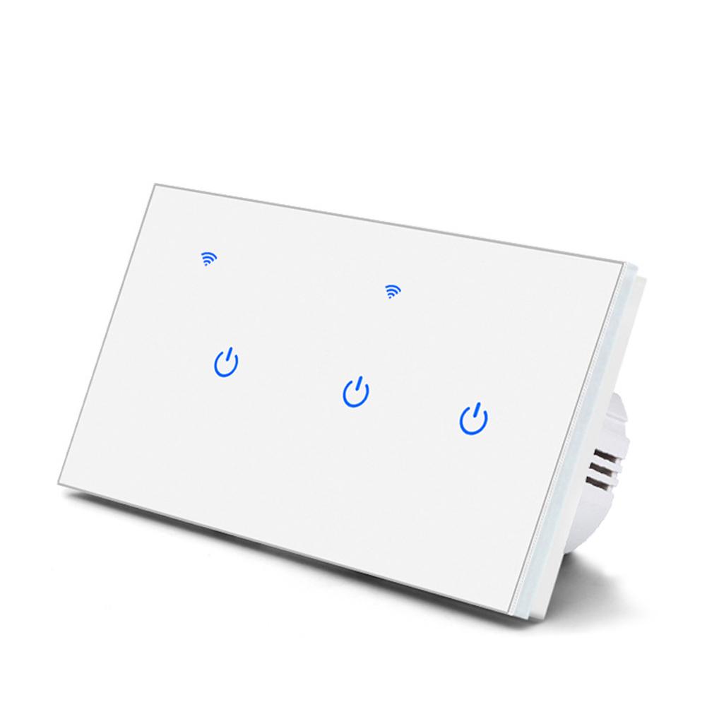 Touch Switch Smart Home Voice Commands White 146*86*35mm App Remote Control EU Glass Panel Lights Or Appliances Brand New
