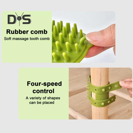 1/2Pcs Multifunctional Cat Self-Care Brush with Adjustable Strap Table Leg Mount Kitten Self Grooming Brush Soft Bristles Pet Scratcher Massage Comb