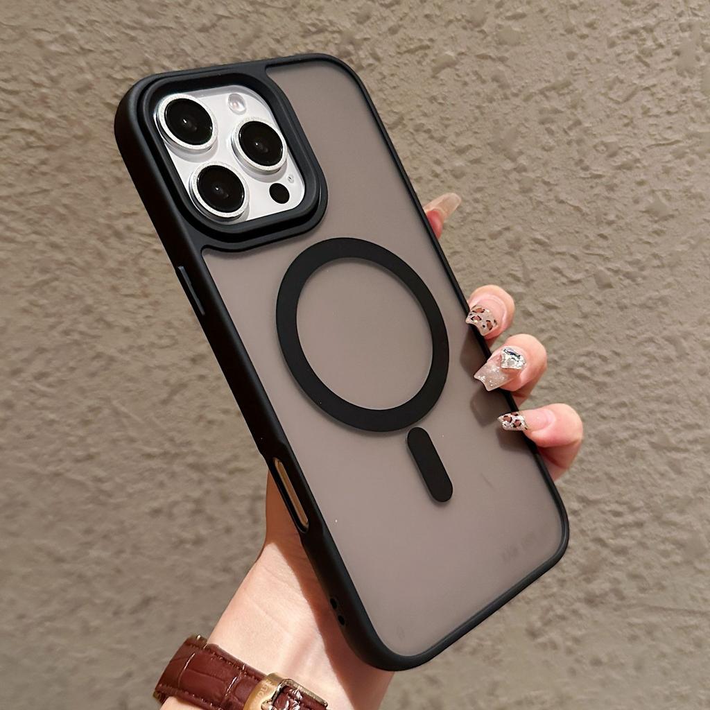 Skin Feel Scrub Suitable for IPhone 16 Magnetic Phone Case Apple 15promax Simple Transparent 14 Solid Color Anti Fall