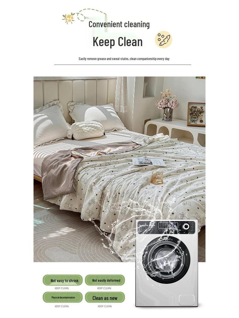 Double Layer Gauze Summer Quilt: Soft, Machine Washable, Class A for Mother and Baby