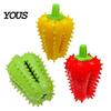 Interactive Foraging Toys for Dogs Spiky Chili Dog Chew Toy, Treat Dispenser Durable Rubber Toy Teeth Cleaning, Mental Stimulation Food