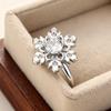 CopperSnowflake Ring Shiny AAA Zircon Winter Wedding Jewelry Gift for Women Snow Flower Party Accessory