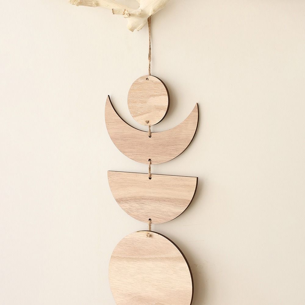 Art Hand Woven Home Decoration Wall Decor Wooden Pendant Wood Chip Pendant Celestial Ornament