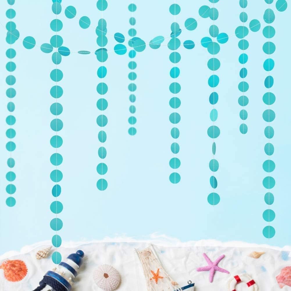 Cheerland Circle Dots Garland for Wedding Party Decorations Winter Wonderland Hanging Circle Streamers Dot Backdrop Backdrop Banner Decor for Bday