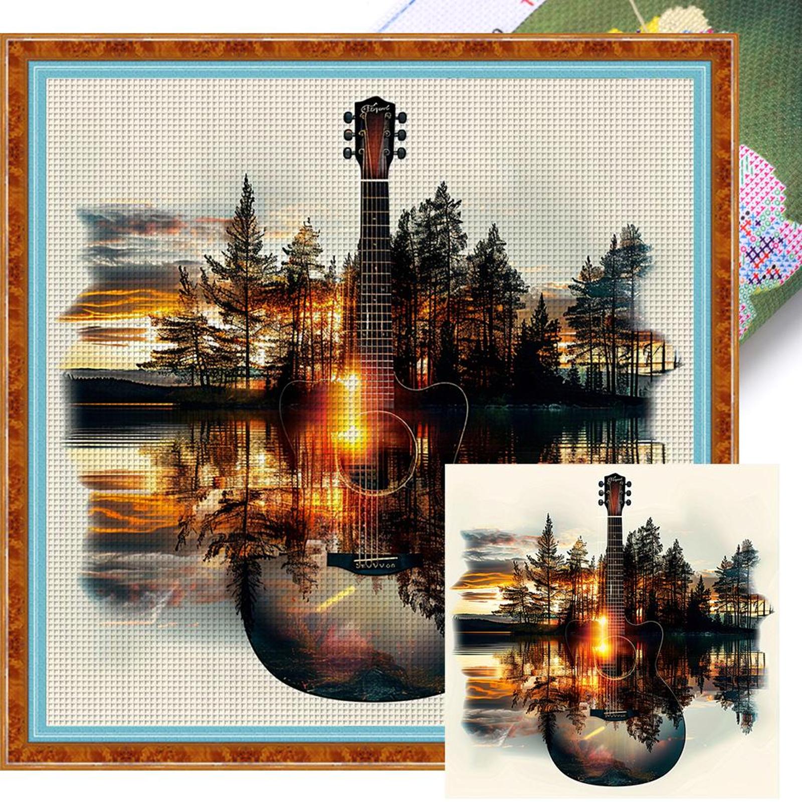 

Полная вышивка хлопковой нитью 11CT Набивной пейзаж Набор для вышивания крестом Искусство