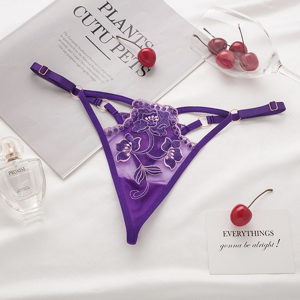 waist Flower Embroidery Girls Lace Bow Panties Seamless  Briefs Women  T-back Ladies Bandage Thongs