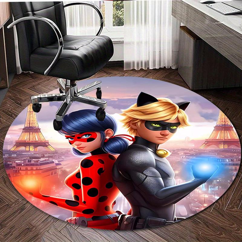 1pc Ladybug Design Printed Area Round Carpet for Bedroom Living Room Home Decor Rugs Mat Non Slip Mat Rug for Bedside