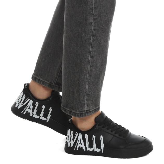 Just cavalli men's leather sneakers black azula - Size: 44