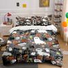 Halloween Hunde und Geister Muster Bettwäsche Bettbezug Set Bettbezug Kissenbezüge (1*Bettbezug 2*Kissenbezüge, ohne Bettdecke)