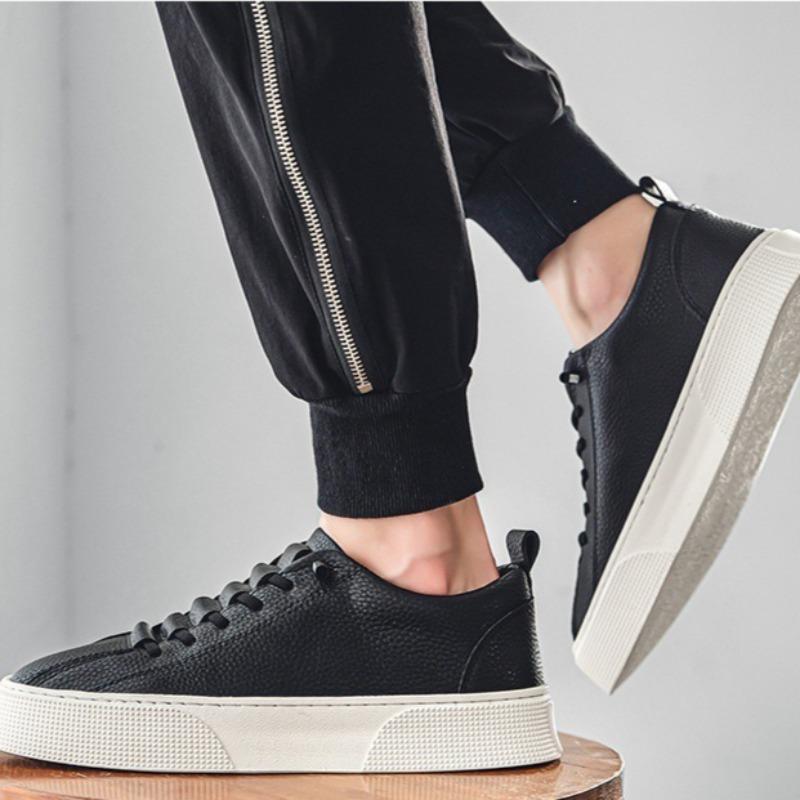 Fashion Men's Shoes High Quality Leather Surface Off White Shoes 2025 New Soft Sole Shoes Men Casual Sports Board Shoe Sapato Masculino