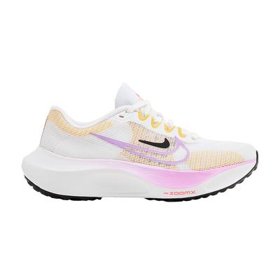 Women's Sneakers Zoom Fly 5 White Rush Fuchsia (Women's) White/Vivid Sulphur/Amber Brown/Rush Fuchsia
