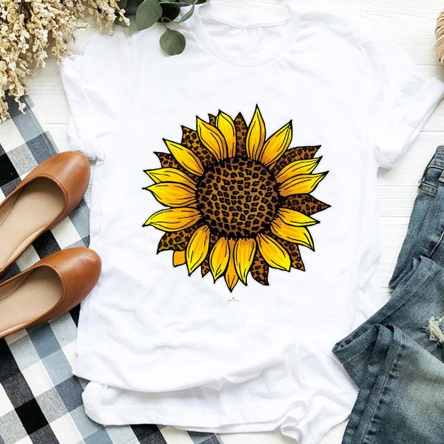 Women Lady Flower Butterfly Cartoon Printing 90s Fashion Print Shirt Clothes T Tee Womens Tshirt For Female Top Graphic T -Shirt