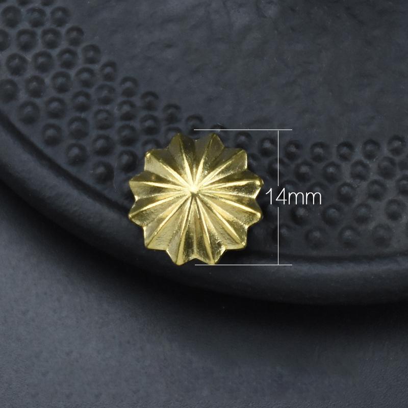 Boucle de Portefeuille Chrysanthème en Laiton Goujons Rivets Décoratifs en Cuir Premium pour DIY Maroquinerie Sac Réparation Accessoires