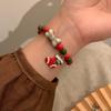 European & American Christmas Stocking Beaded Ceramic Bracelet - Sweet Holiday Jewelry Gift for Women