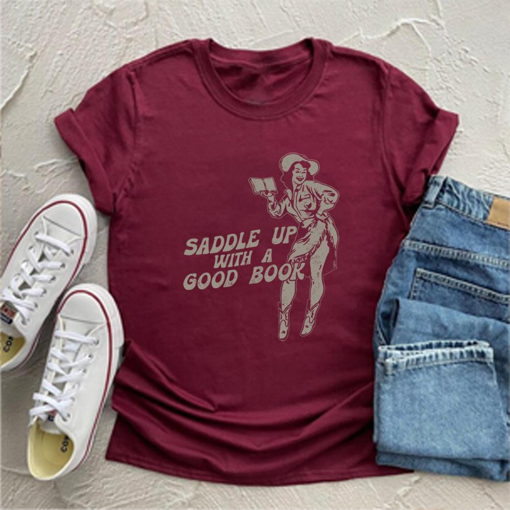

Bookish Cowgirl T Shirt Western Book Lover Shirts Country Bookish Tshirt Country Girl Reader BookTok Tee Vintage Clothes S