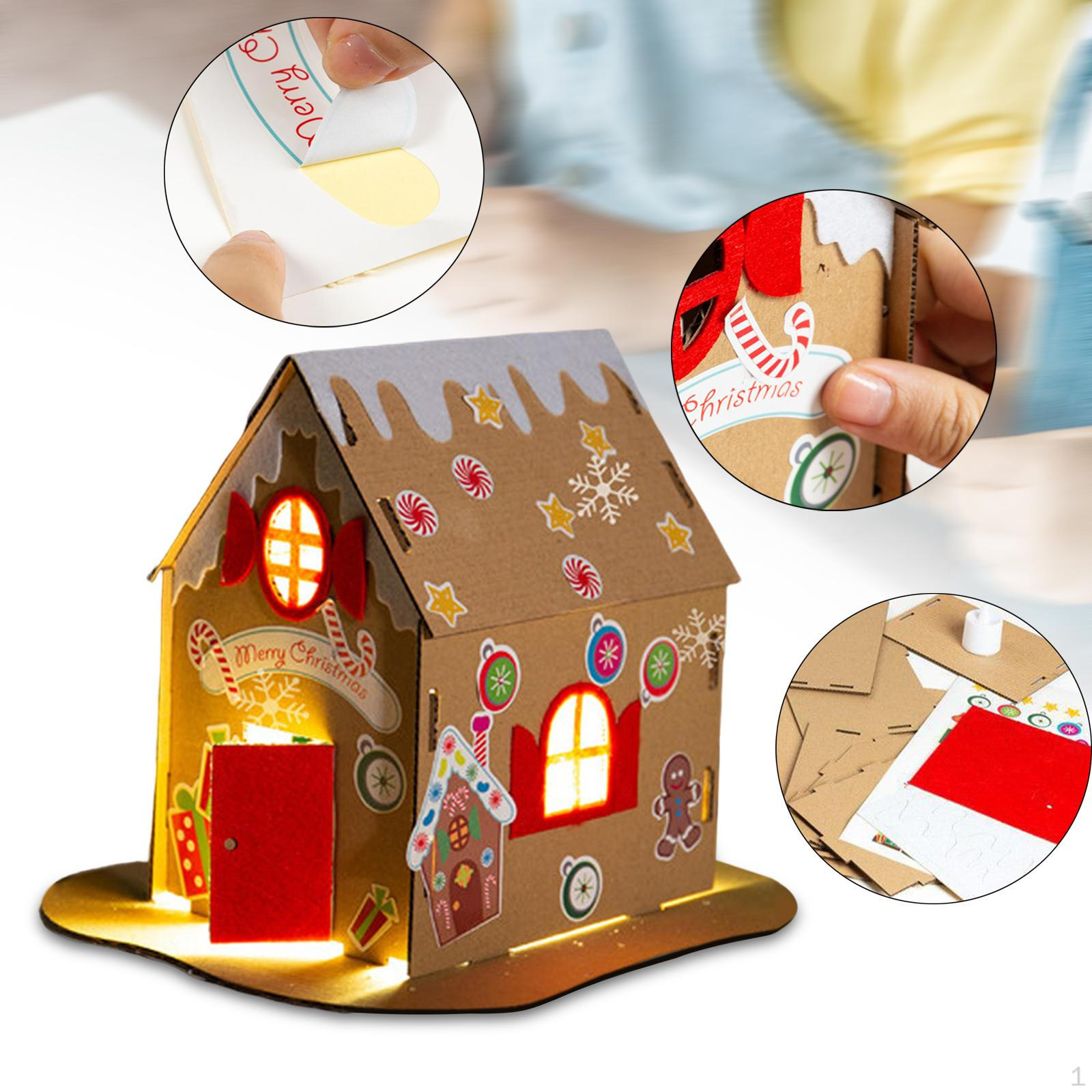 

Cardboard Sets, Christmas DIY Room Table Decoration, Handmade Paper Material, Project Art for Style C