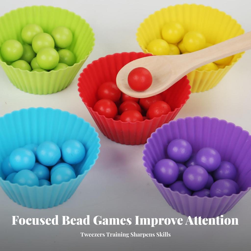 Counting Matching Toy Arithmetic Cards Bead Sorting Clear Tubes Activity Set for