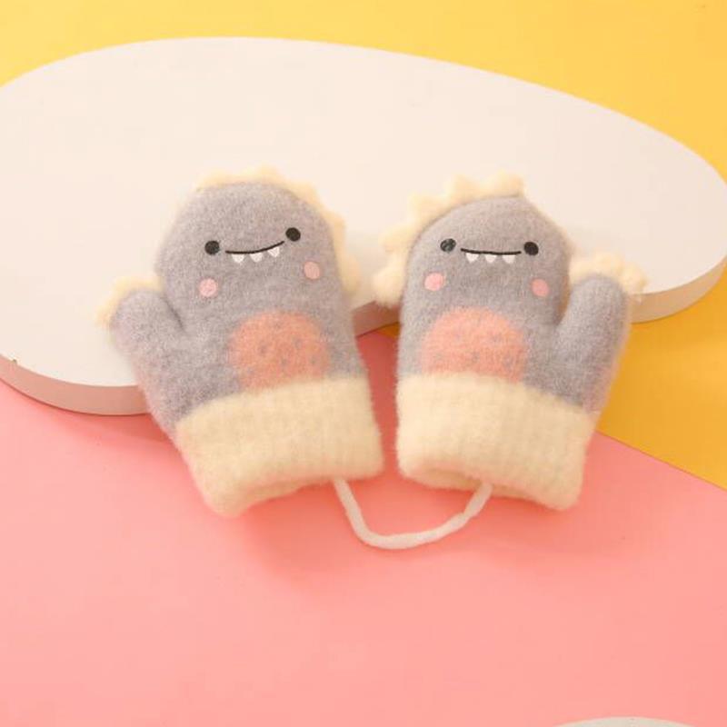 

Winter Children s Cartoon All Inclusive Finger Knitted Gloves One Size