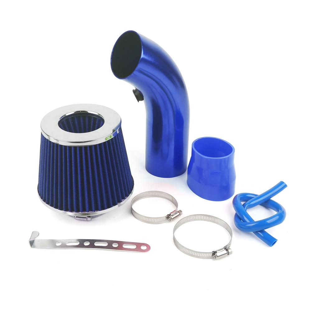 Universal 76mm Car Racing Cold Air Intake System Turbo Induction Pipe Tube Kit Aluminum With Cone Air Filter Inlet