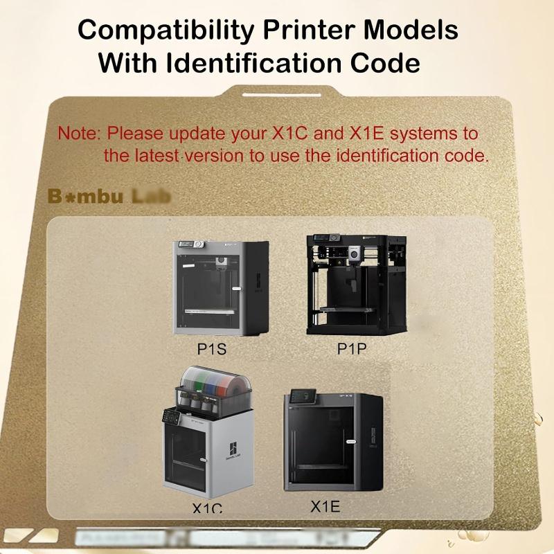 257×257mm Double Sided Textured PEI Steel Bed Plate for Bambu Lab X1 P1P P1S Removable 3D Printer Replacement Parts