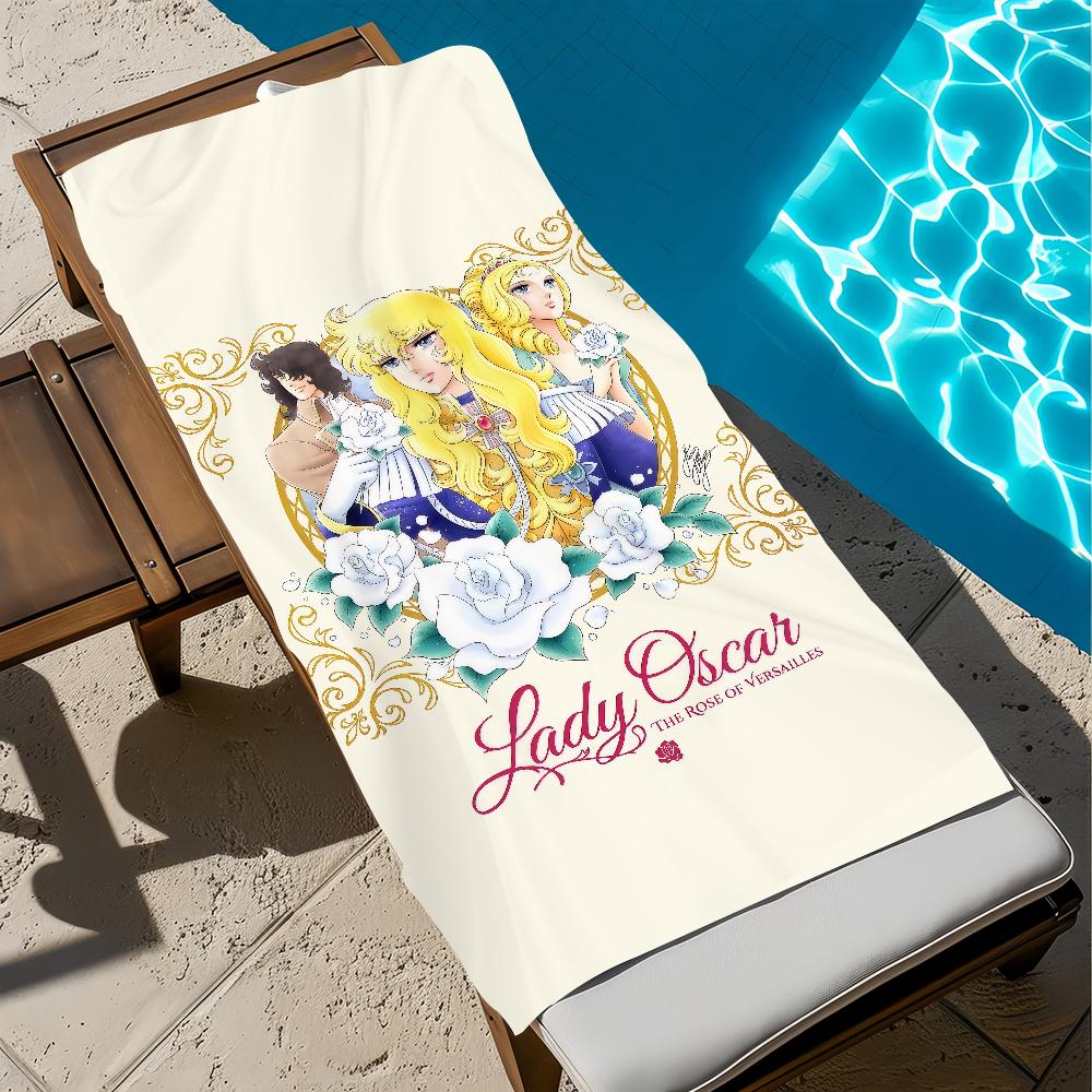 Anime Manga The Rose of V-Versailles Lady Oscar Soft Beach Towels Trip Swim Pool Bathing Towel Gym Spa Home Decor Gift Holiday