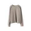 Women's Retro Striped Stitching Layered T-Shirt - Artistic Autumn/Winter Casualwear