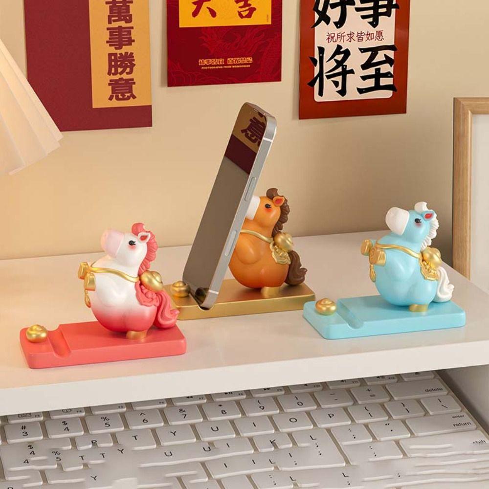 Pony Shape Zodiac Pony Phone Holder Resin Cell Phone Bracket Mobile Phone Stand Phone Accessories