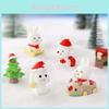 Festive Resin Christmas Bunny Ornament Charming Miniature Holiday Decor