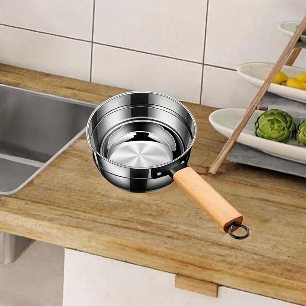 Mestolo per Zuppa Multiuso Manico in Legno Cucchiaio per Acqua Piccola Casseruola Paletta per Acqua per Annaffiare i Fiori