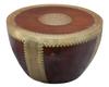 Wooden Solid Handicrafted Brass Embossed Drum Coffee Table Brass Center Table with Intricate Carvings Style , Embellished Round Side Table