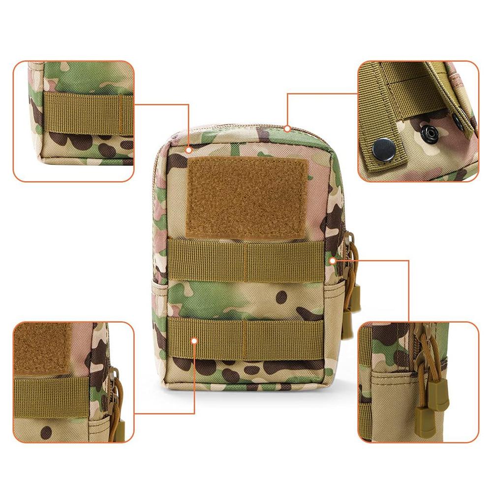 Tactical MOLLE Pouch Utility EDC Belt Waist Bag Military Vest Backpack Attachment Gear Heavy Duty Nylon Medical Gadget Organizer 1-Pack