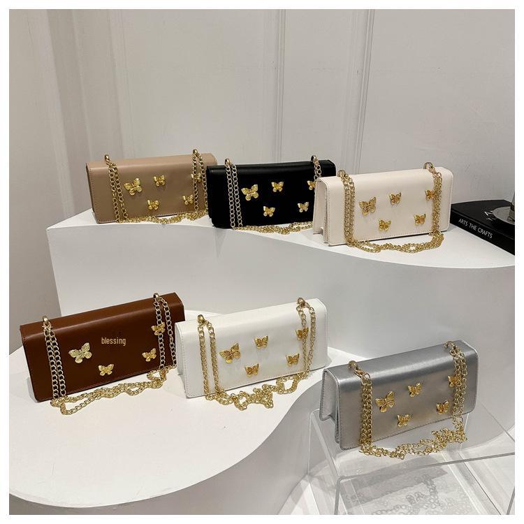 2024 Trendy Mori Style Studded Butterfly Baguette Crossbody Bag for Women