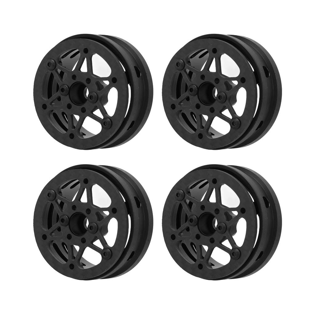 4PCS 1.9in Wheel Rims Carbon Fiber RC Beadlock Wheels Rims for Axial SCX10 1 10 RC Crawler for Gen8 for Gelande II for