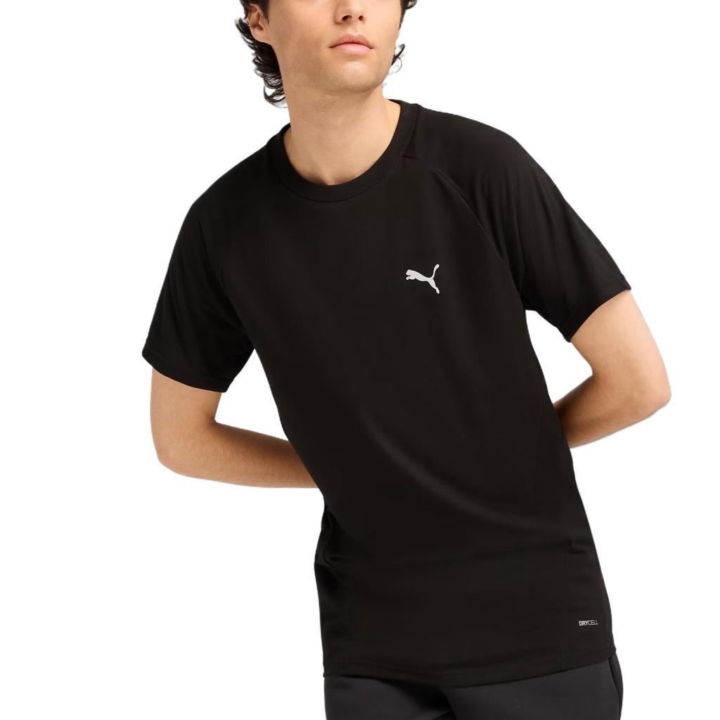 Puma Evo Brand Logo Fashionable Versatile Skin-Friendly Short Sleeve T-Shirt Men Tops Black 687588-01
