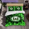VfL Wolfsburg FC Thema Beddengoed 3-delige Dekbedovertrek Set Decoratief Beddengoed Voor Tienerkamer Woondecoratie