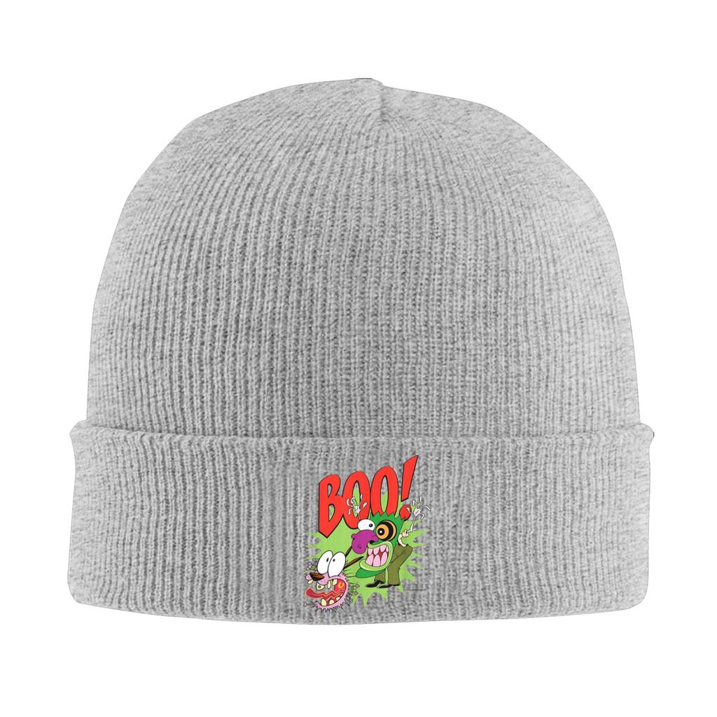 Courage Dog  Beanie Hats  Bonnet Hats Unisex Adult Street Y2K Hippie Knitting Hat Winter Design Warm Caps
