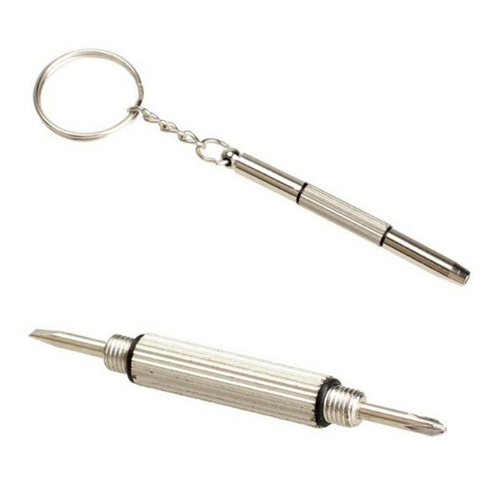 2PC Mini 3in1 Screwdriver Glasses Phone Watch Screw Repair Tool Keyring Keychain