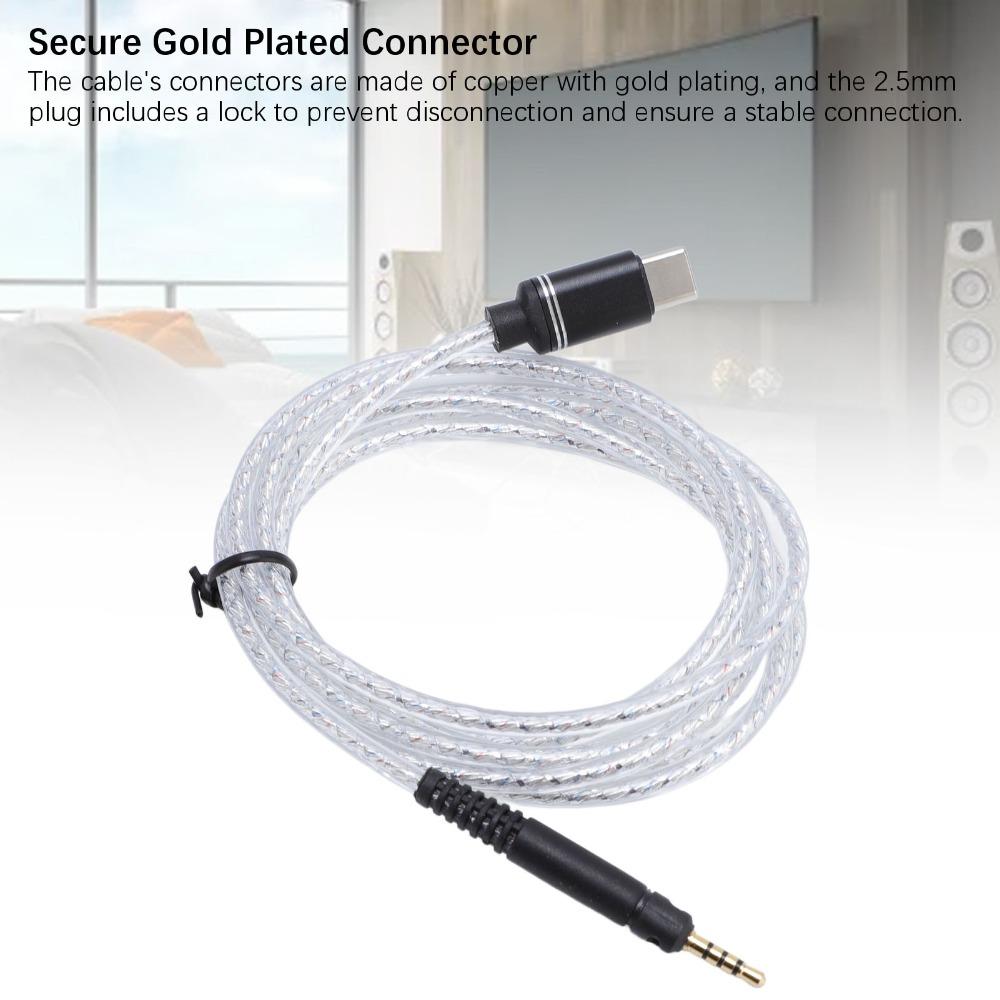 Flexible USB C to 2.5mm Headphone Cable for M30X M40X M50X for HD598 599 HD558 Wired Headphones