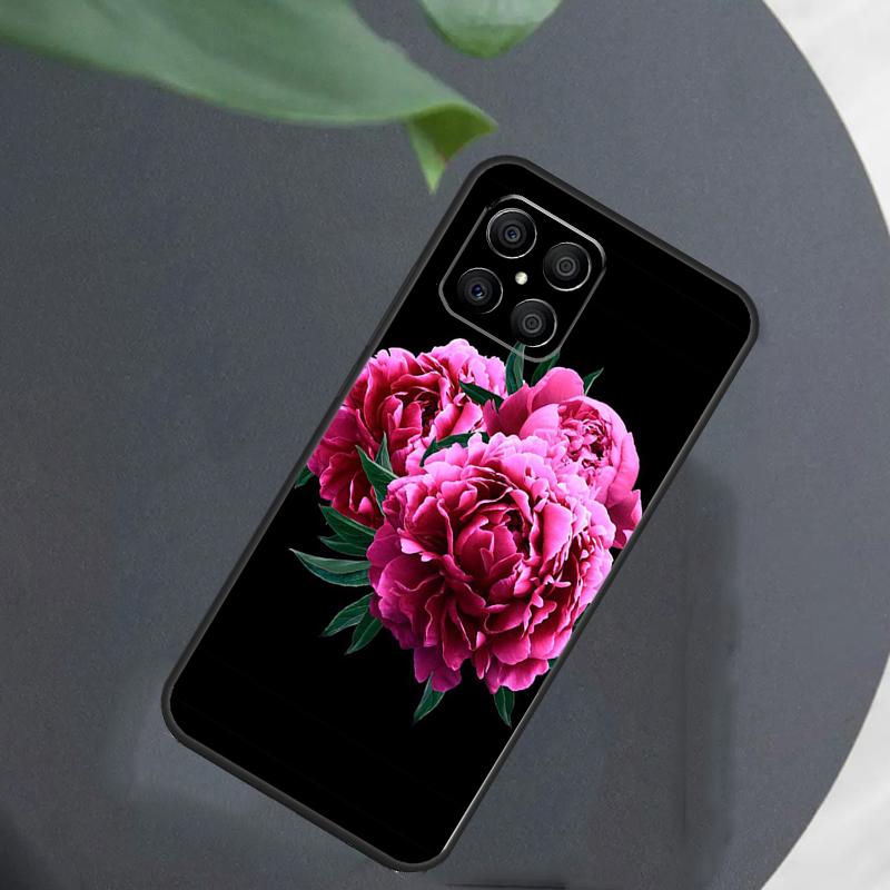 Elegant Pink Purple Peony Flower For Honor Magic 8 7 5 6 Pro Case For Honor 200 400 Lite 50 70 90 X8c X8b X9a X9b X9c X9d Win
