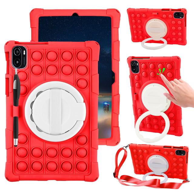 For Xiaomi Mi Pad 5 6 Pro Case Soft Bubble Silicon Kids Handle Cover For MiPad 5 Pro 2021 11 Inch Tablet Stand Case Shoulder Strap