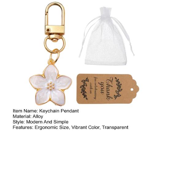 Bag Pendant Transparent Resin Flower Keychain Small Portable Decorative Pendant Bags Phones Wallets Cars Bright Colorful Accessory