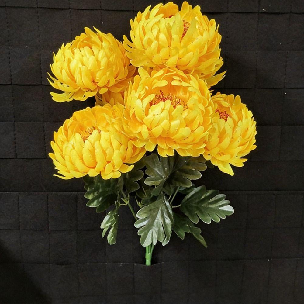 7Head Artificial Flower DIY Flower Silk Chrysanthemum Bouquet Worship Supplies Floral Arrangement Flowers Bouquet
