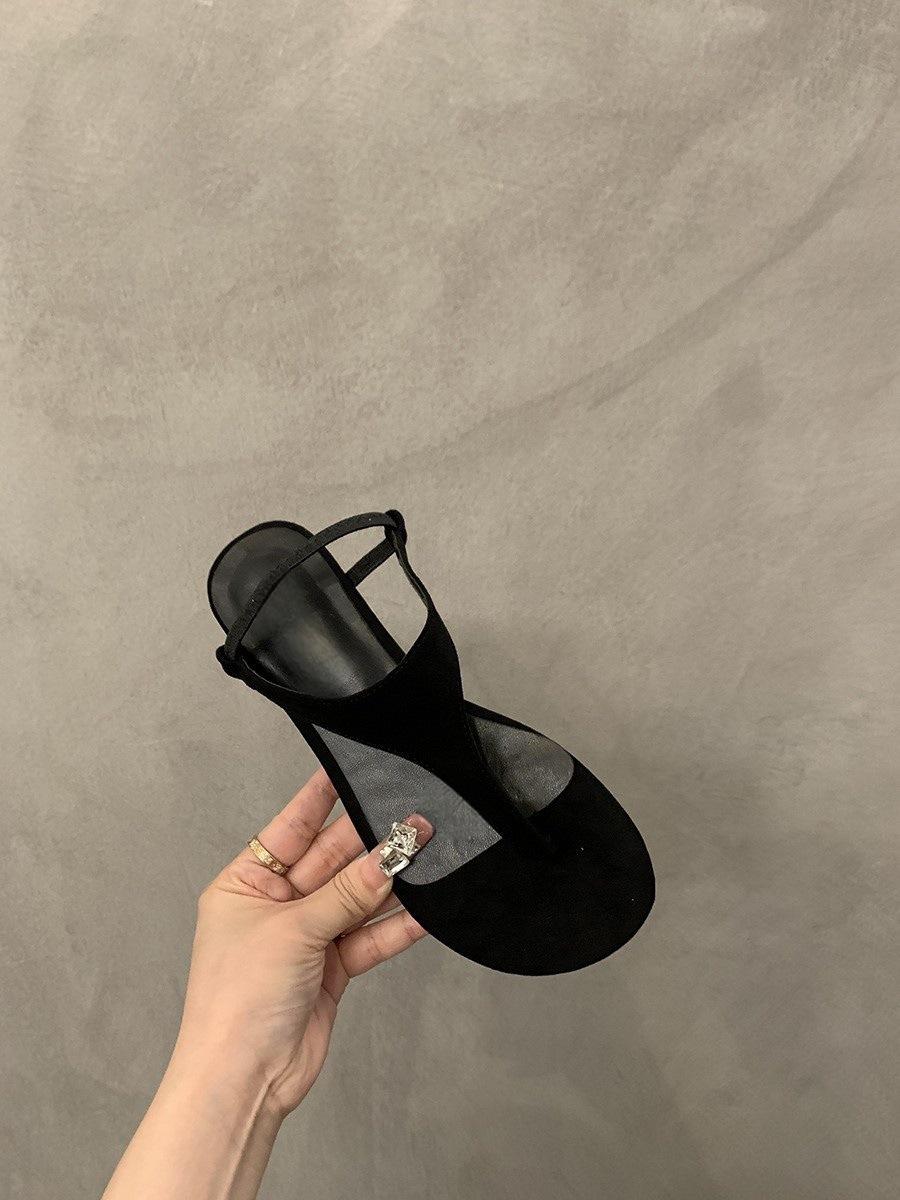 

Retro style toe sandals women s summer wear new Korean version of French niche casual flat beach Roman shoes 35