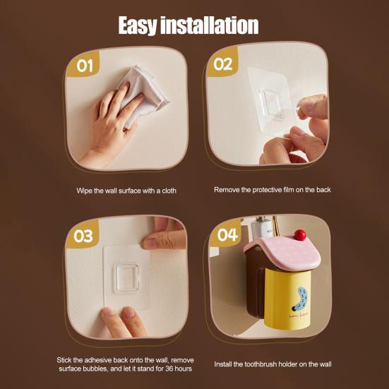 Toothbrush Holder with Cup Magnetic Toothbrush Cup Holder Wall-Mounted Toothbrush And Cup